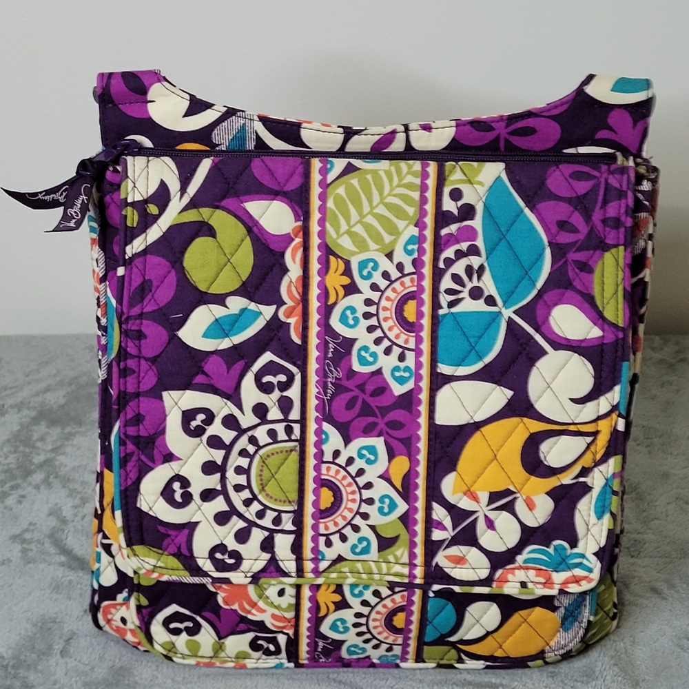 Vintage Vera Bradley Hipster Quilted Messager Crossbody Shoulder Bag Purse